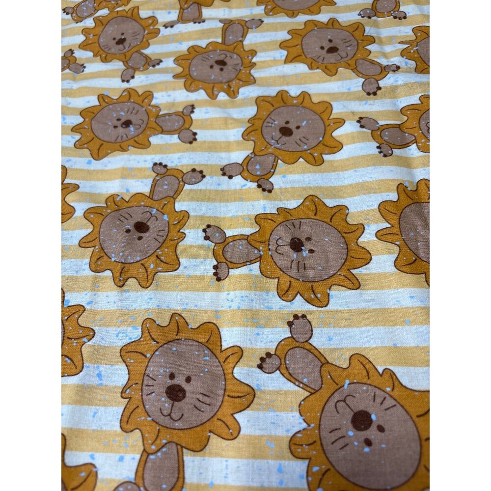 Joann Exclusive Lion Print Cotton Fabric 35x44" Yellow & Brown for Quilting & Cr